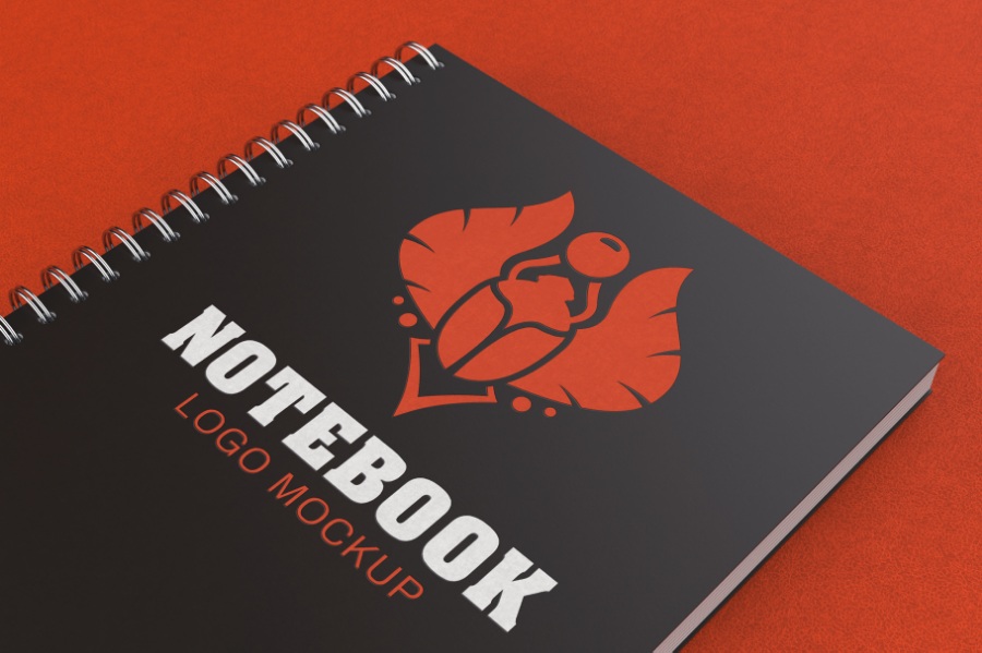 Notebook笔记本封面logo展示样机素材