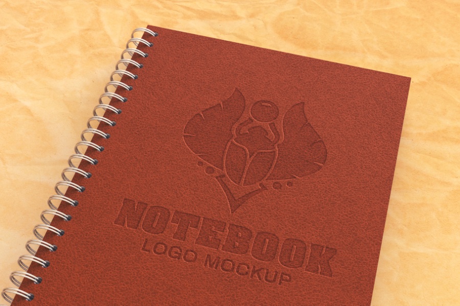 Notebook笔记本封面logo展示样机素材