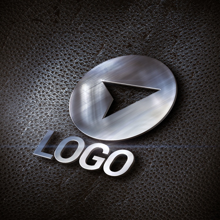3d立体标志logo效果ps样机