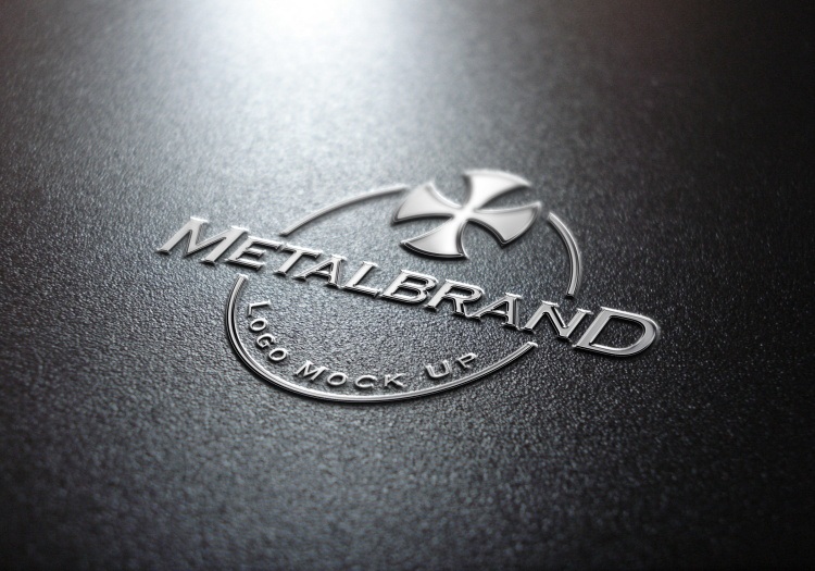 银色浮雕logo效果ps样机，冰与火之歌or权力的游戏片名字体效果