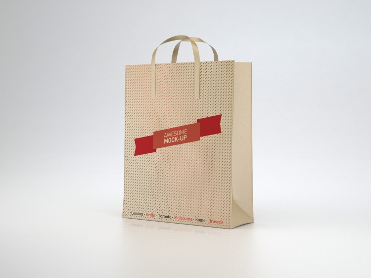 手提袋logo樣機效果圖psd免費下載