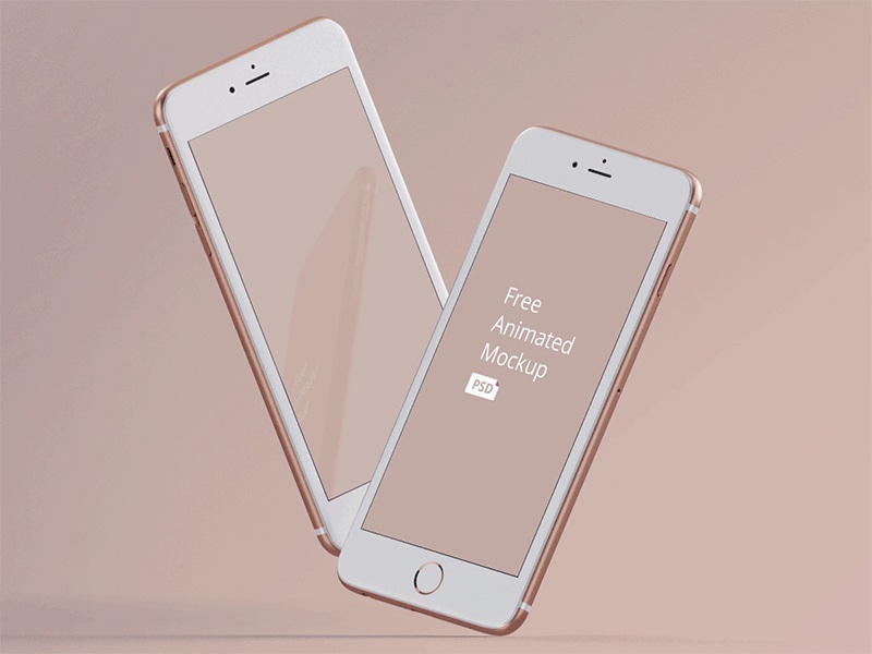 iphone6 plus玫瑰金模型样机PSD源文件