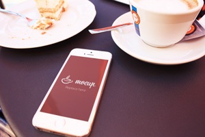 白色苹果6手机ps样机模板