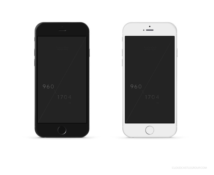 黑白款iPhone6屏幕尺寸体现psd样机
