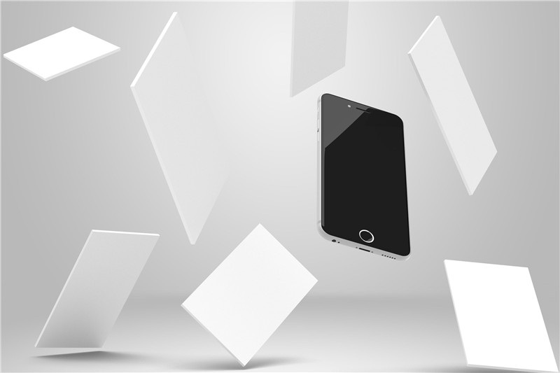 飞散的手机app界面展示模型