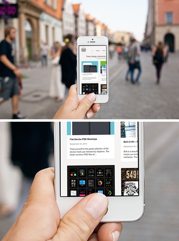 手持iPhone5S街景模型樣機(jī)PSD源文件