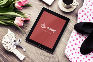 女士产品打造的iPad样机素材