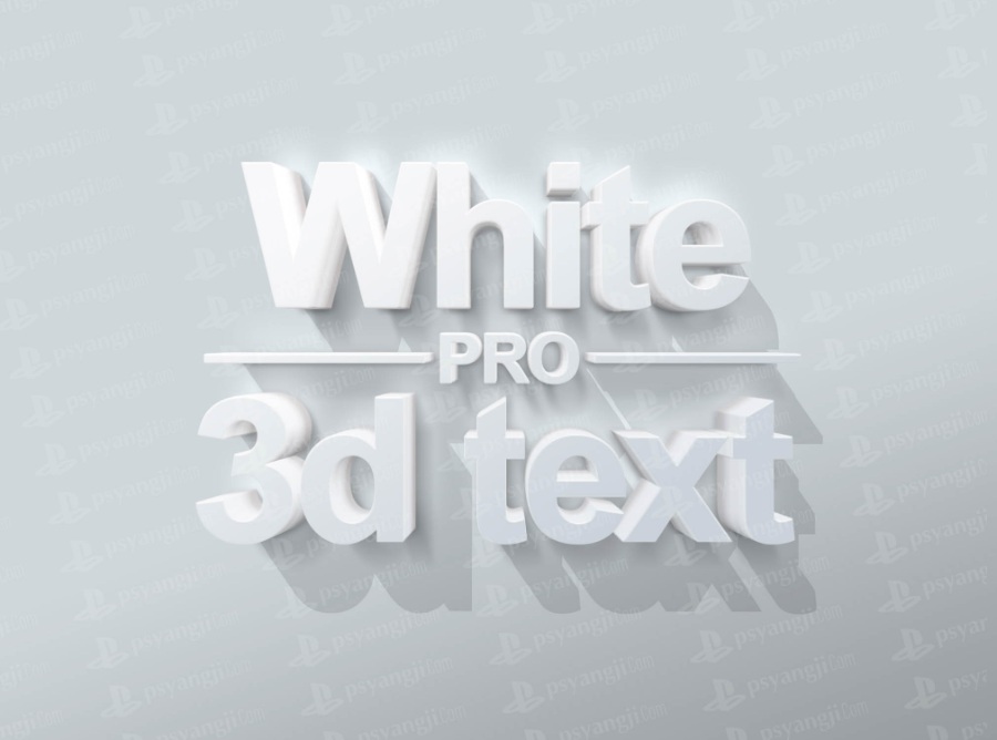 白色特效样式3d立体字特效样机素材
