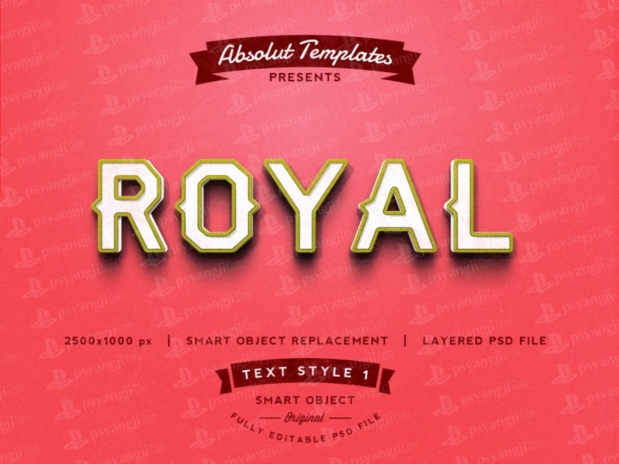 复古潮流风3d立体字特效样机素材