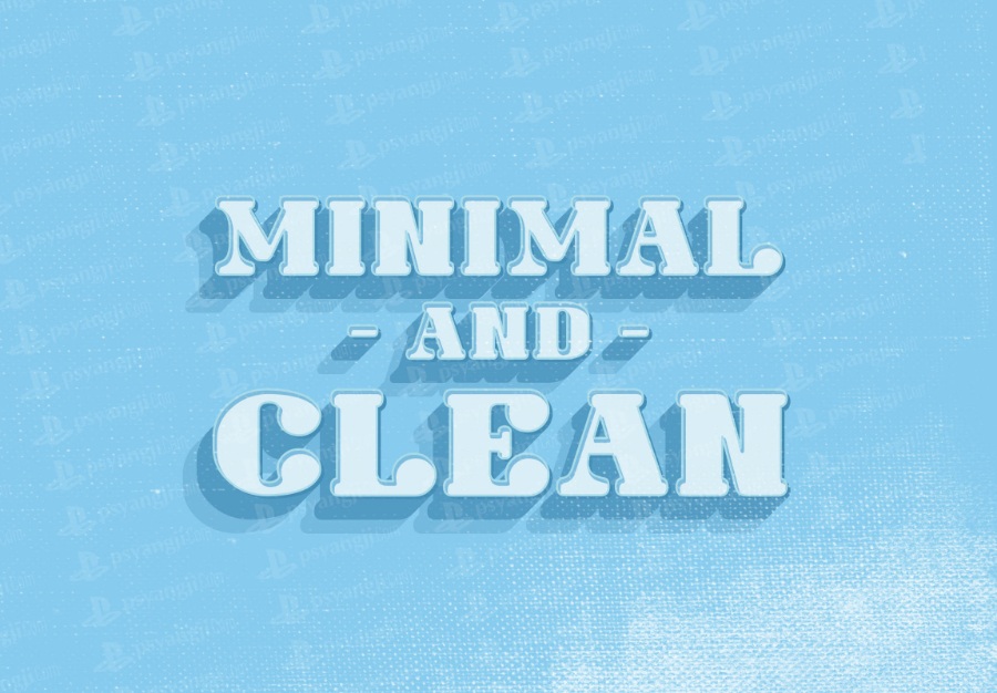 蓝色场景英文3d立体字psd样机素材