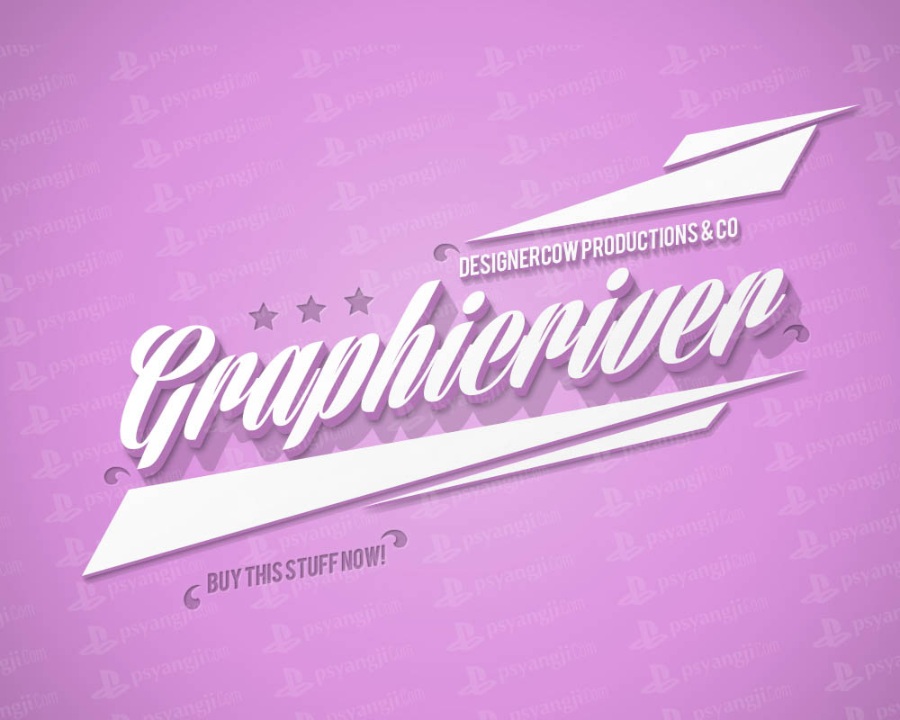 竞速英文3d立体字psd样机素材