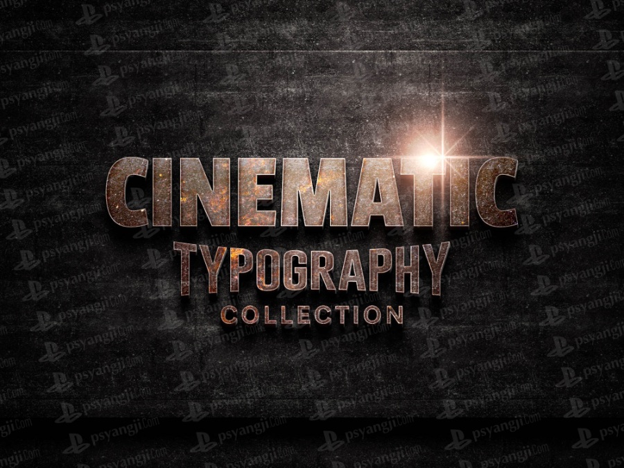 幽暗城堡3d立体字特效样机素材