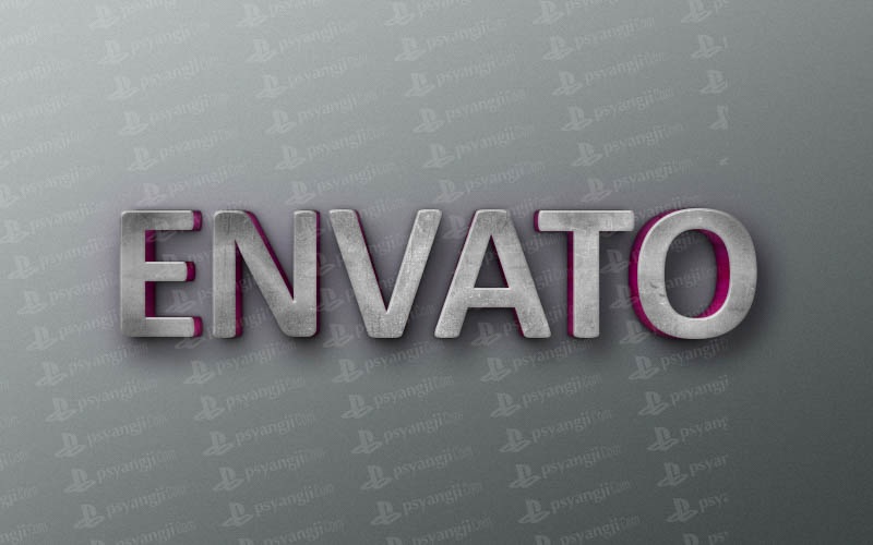 冒着红光的3d立体字特效样机素材