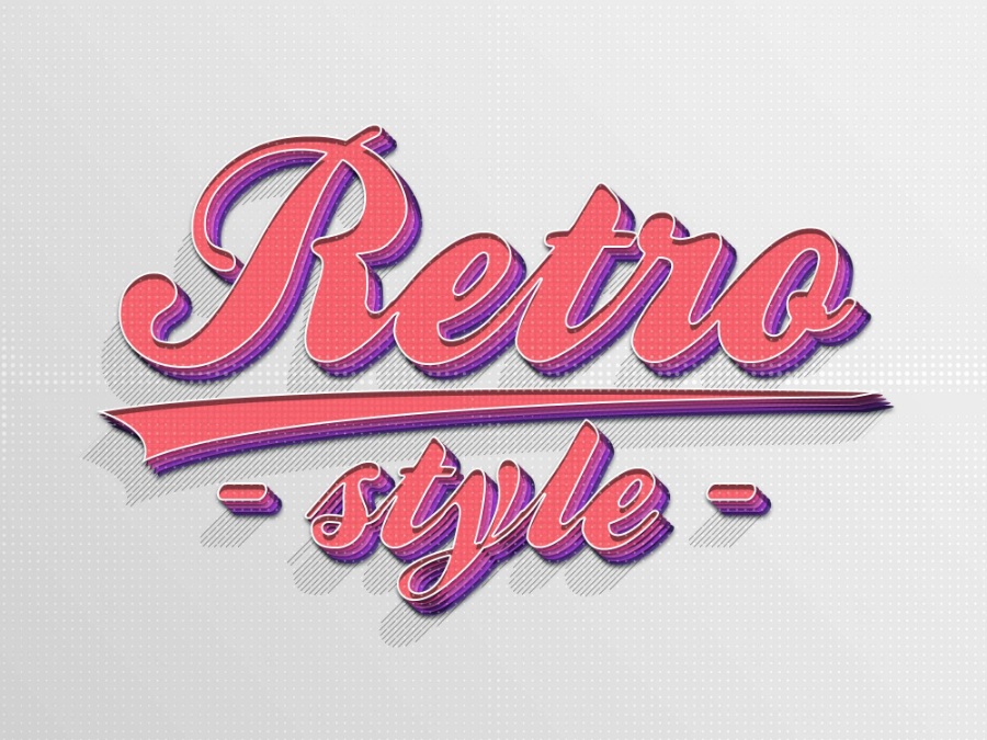 怀旧复古粉色字3d立体字