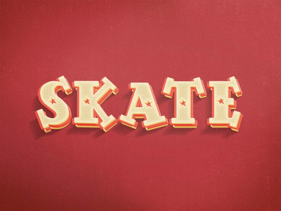 怀旧复古饼干字体3d立体字ps样机