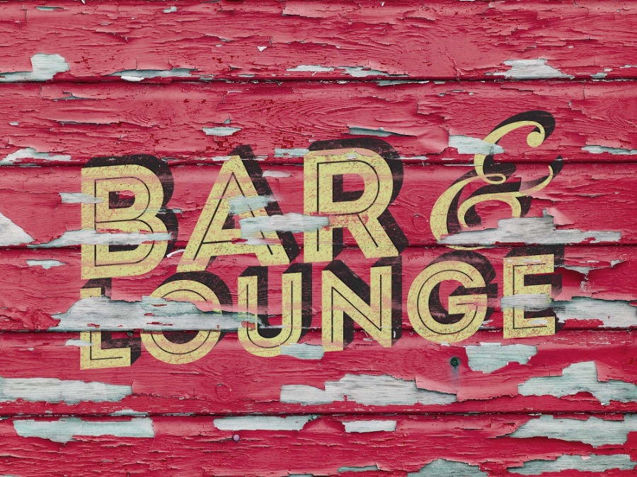 怀旧复古木板墙3d立体字ps样机