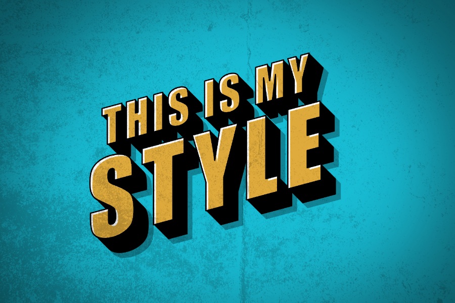 黑色投影3d立體字特效樣機(jī)素材