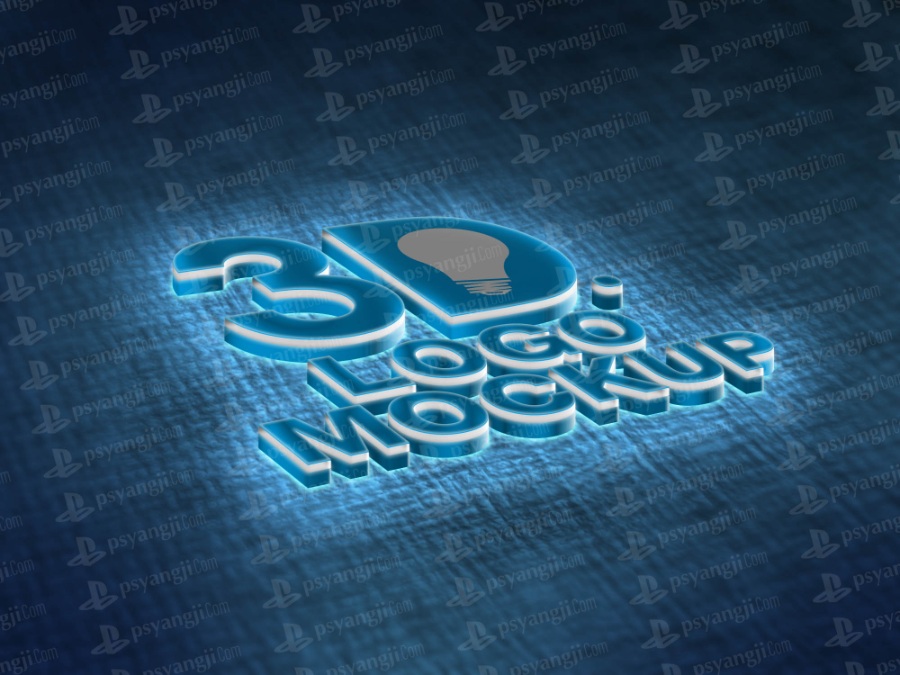 来自于地面的3d立体字样机素材