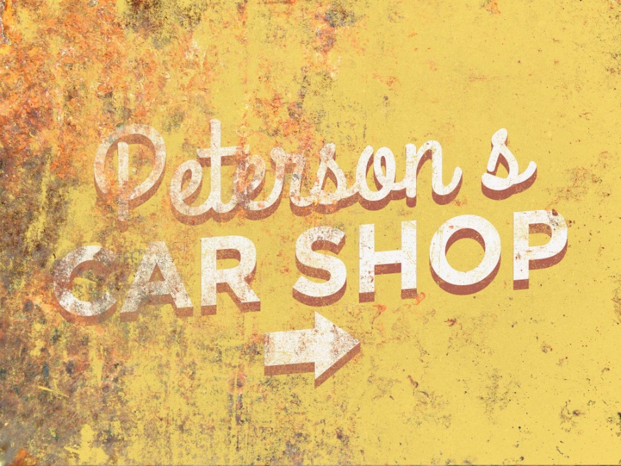 懷舊復(fù)古的墻面3d立體字ps樣機