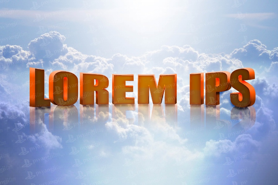 天空3d立体字特效样机素材