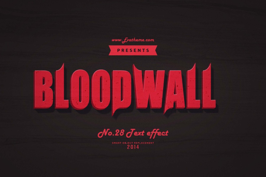 怀旧复古红色英文字3d立体字ps样机