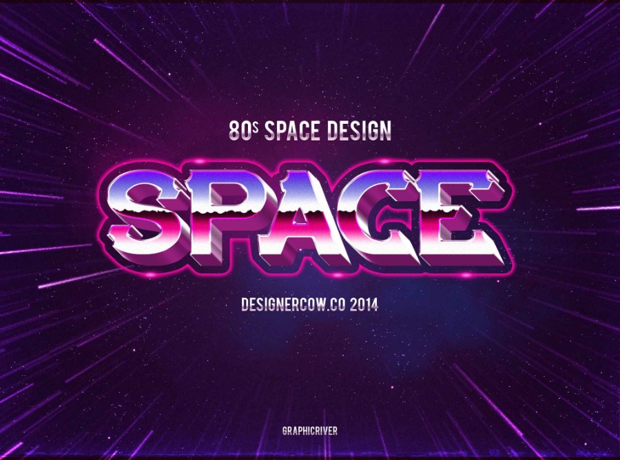 荧光空间字体PS样机