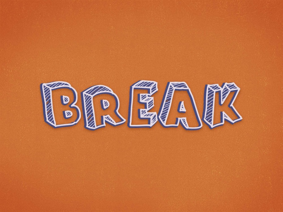 怀旧复古卡通镂空3d立体字ps样机