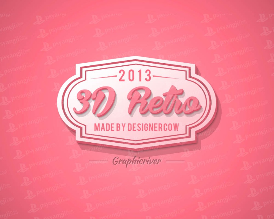 欧式英文3d立体字psd样机素材