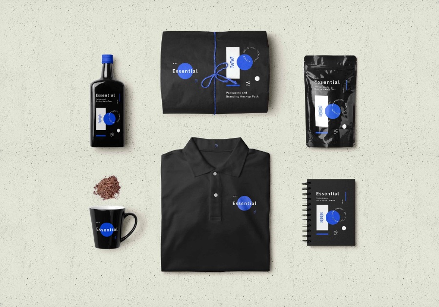 服装logo塑料袋包装设计mockups素材