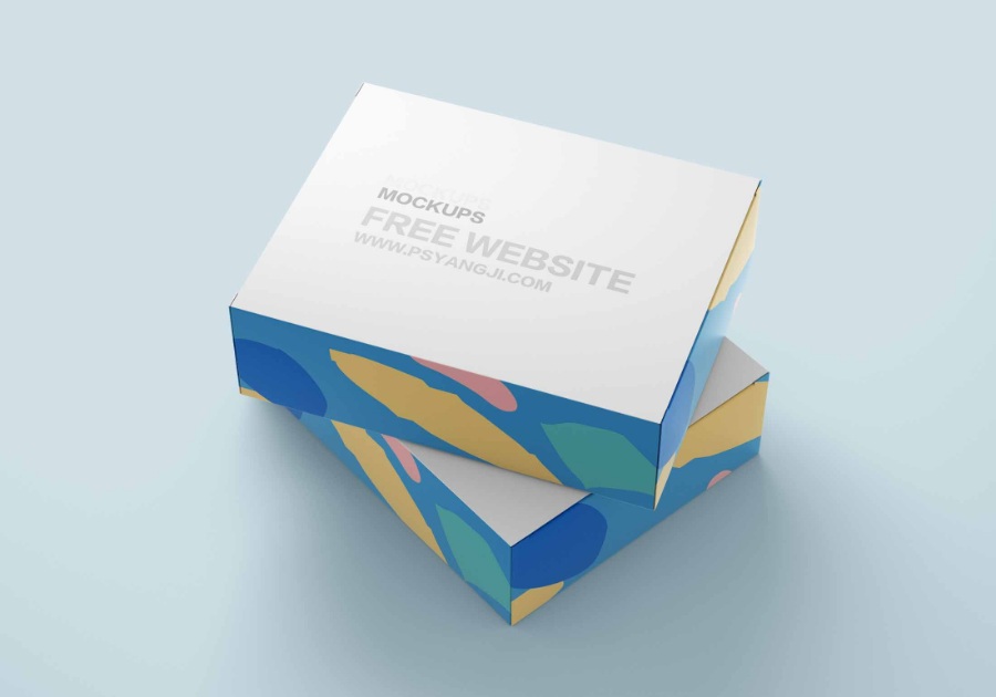 重叠纸盒mockups样机贴图