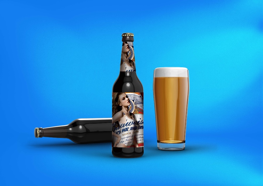 酷炫啤酒包装设计样机素材
