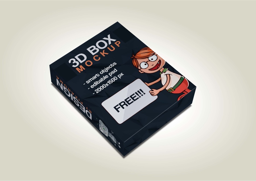立體mockups紙盒系列包裝psd