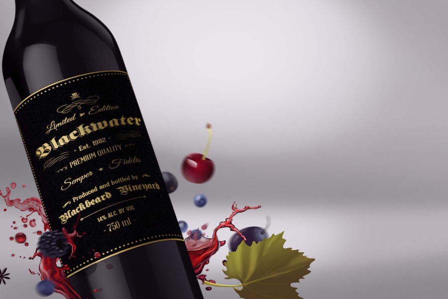 紅酒場景瓶身Mockups素材