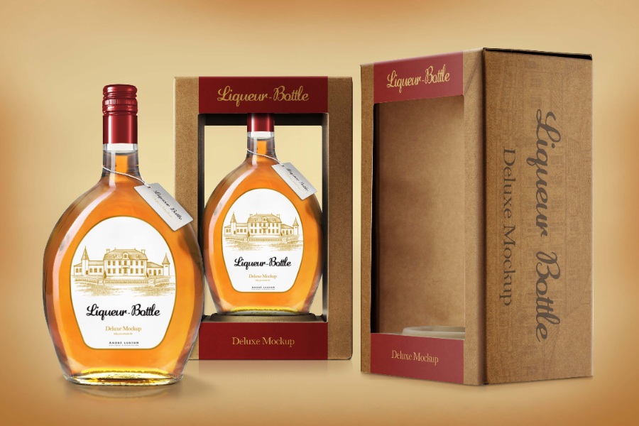 包裝豪華的洋酒Mockups素材