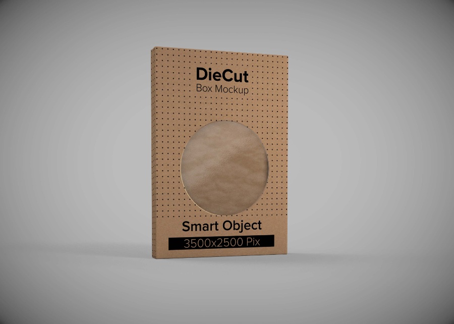 牛皮镂空产品盒psd包装纸箱样机