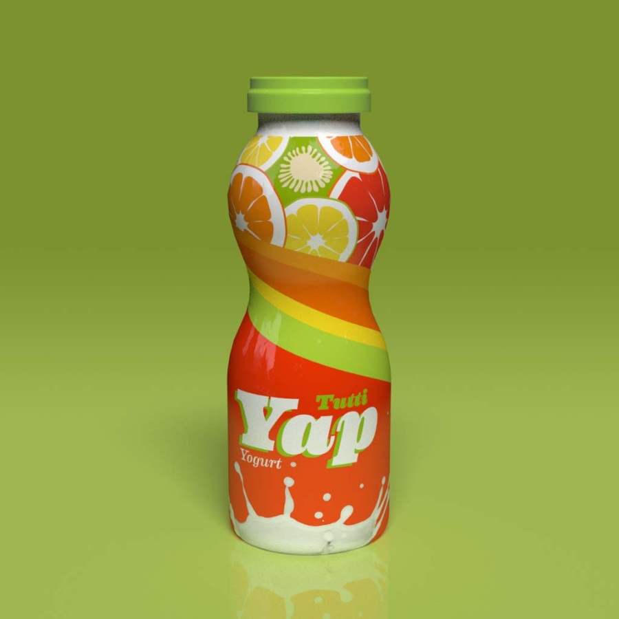 水果饮料瓶包装样机