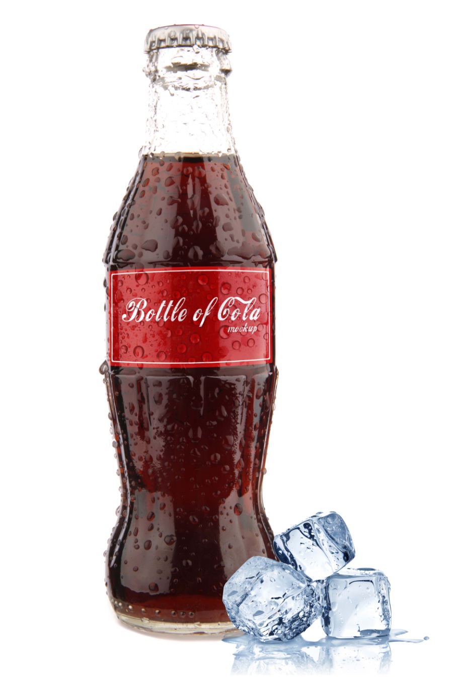 玻璃瓶可乐标签包装设计样机