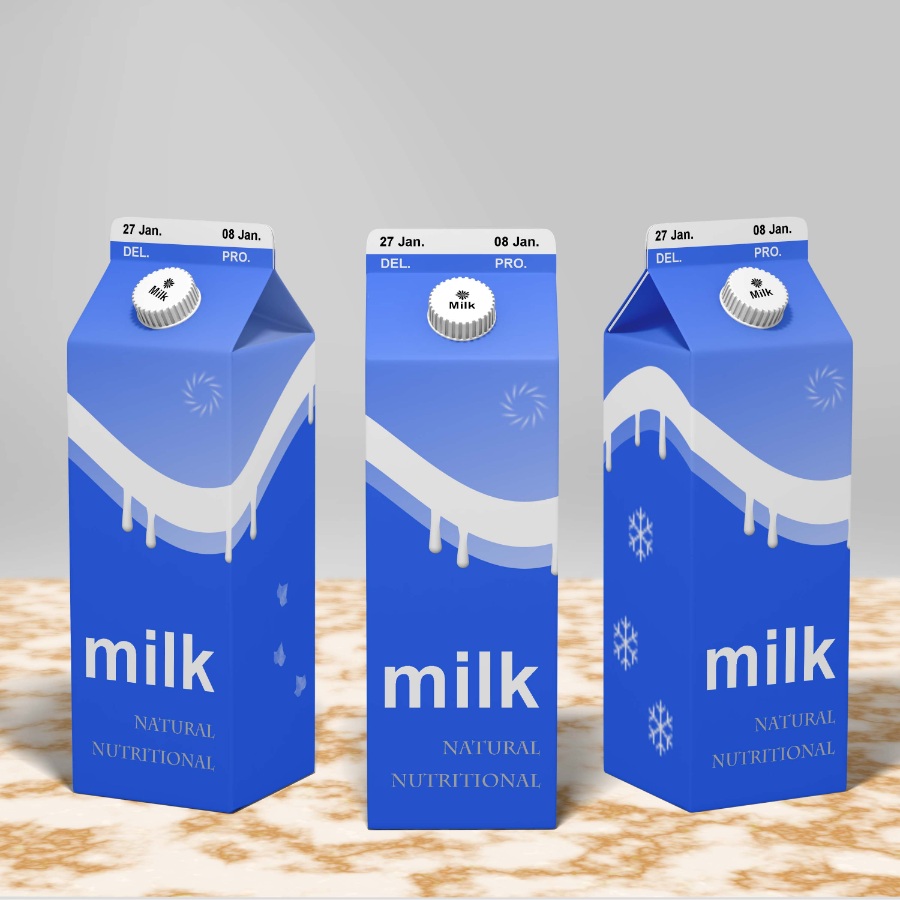 盒裝牛奶包裝模版