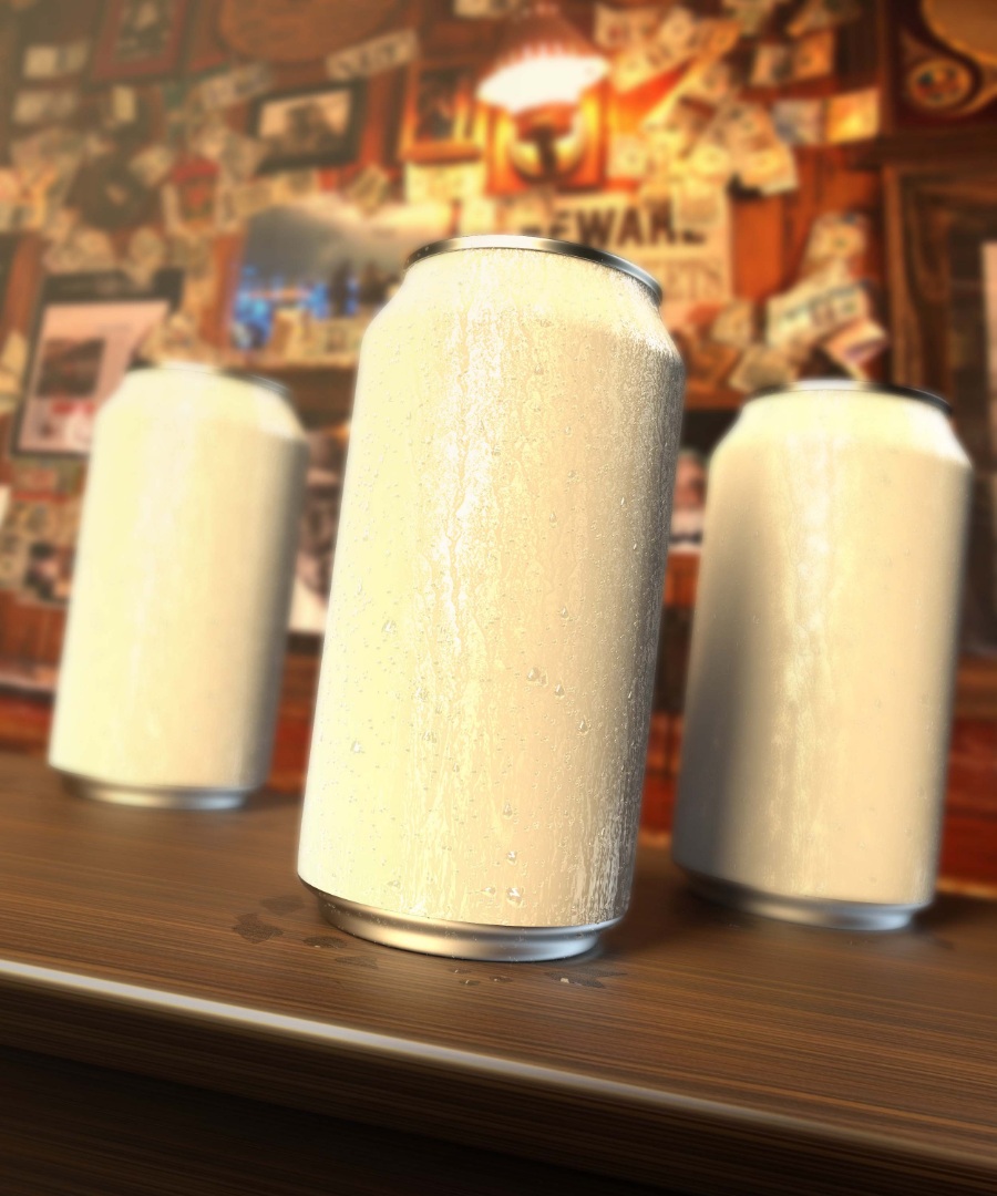 易拉罐包装样机ps样机贴图模板