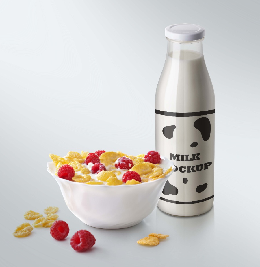 牛奶瓶包装模板图片