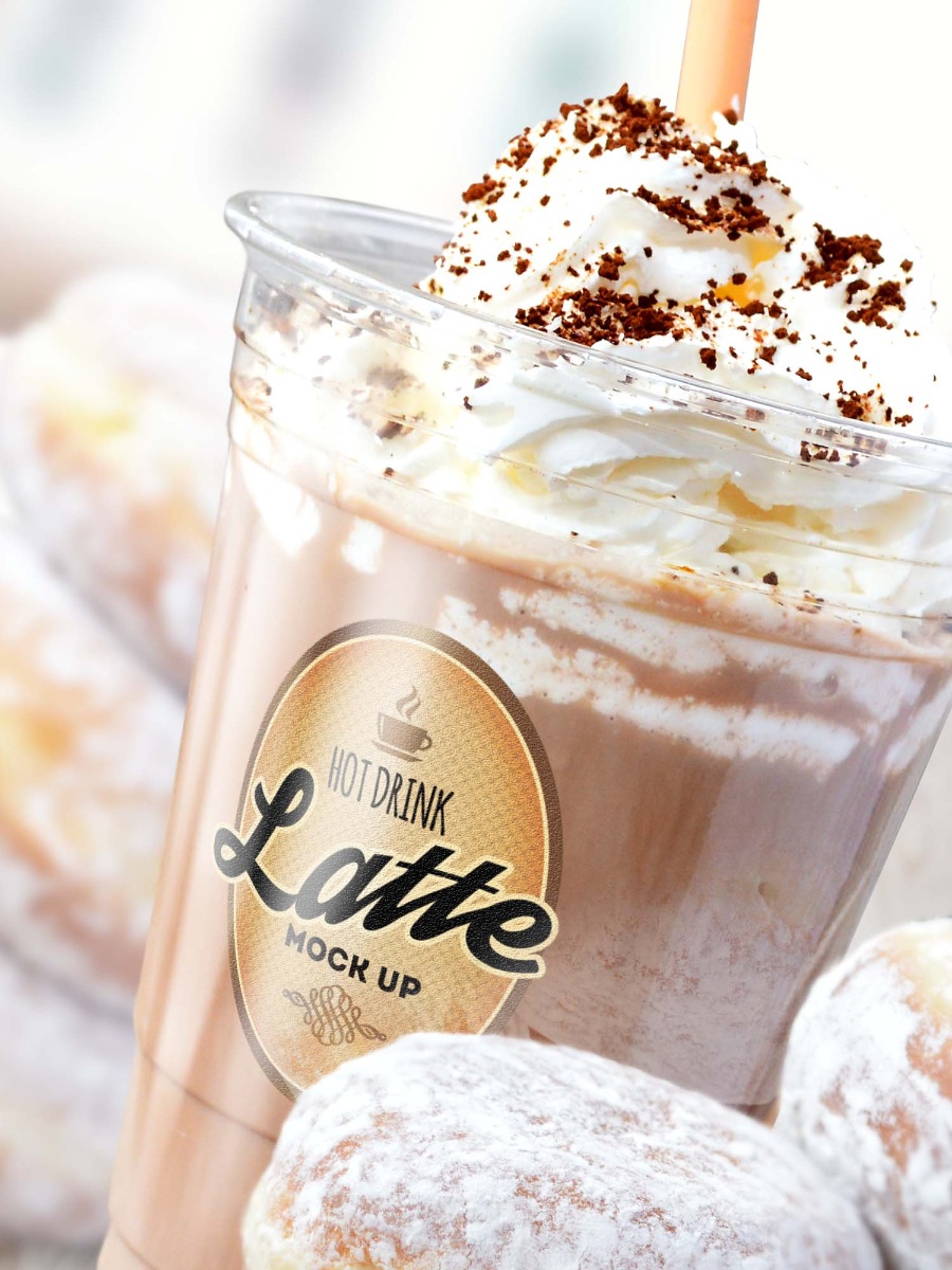 咖啡奶油冷飲psd樣機