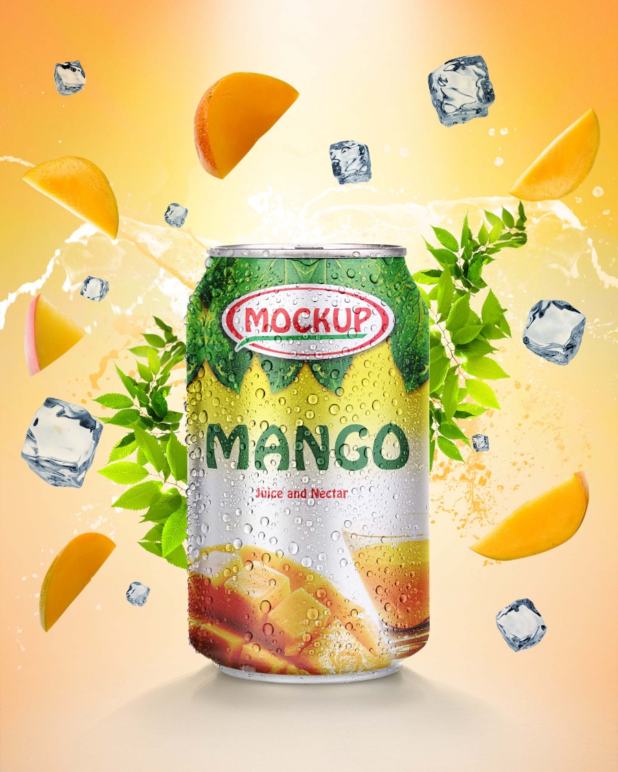 易拉罐飲料罐裝ps樣機(jī)貼圖