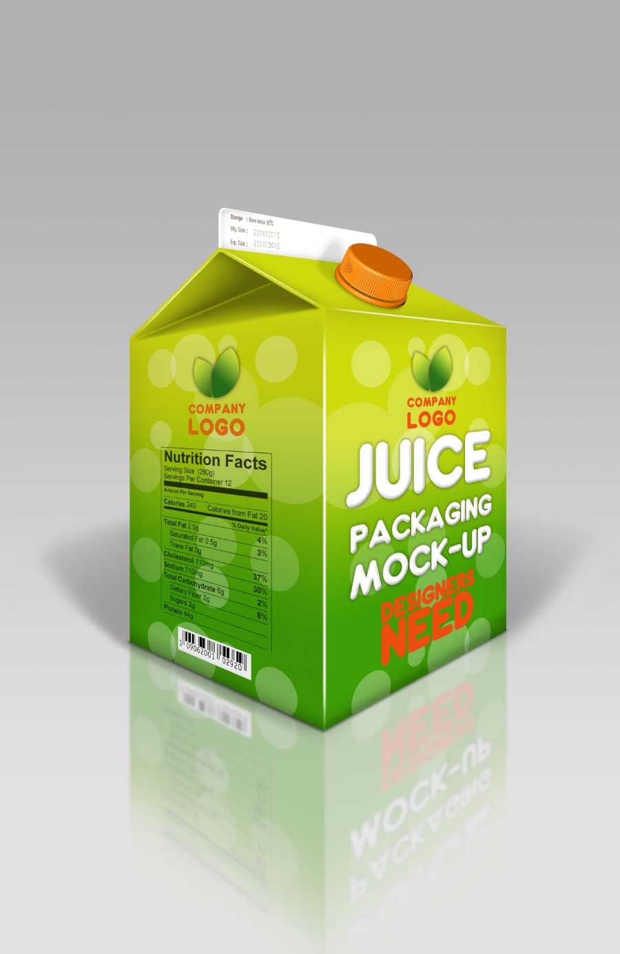 盒裝牛奶ps樣機模板