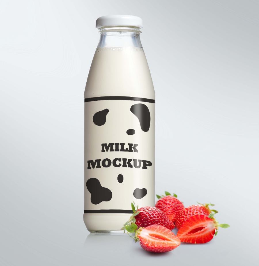 牛奶瓶包装设计效果样机