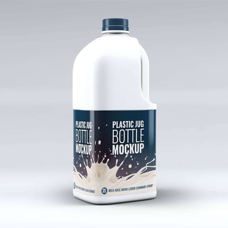 桶装牛奶包装ps样机