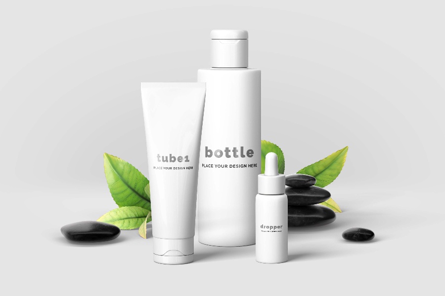 整套化妆品包装ps样机