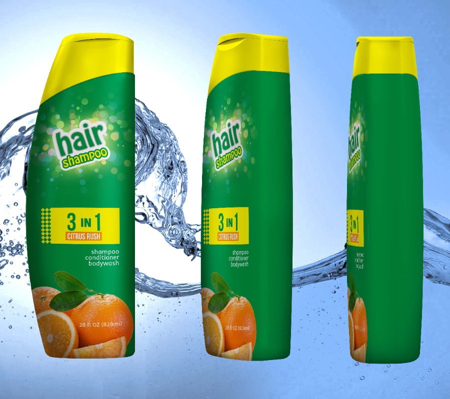綠色洗發(fā)水包裝樣機(jī)