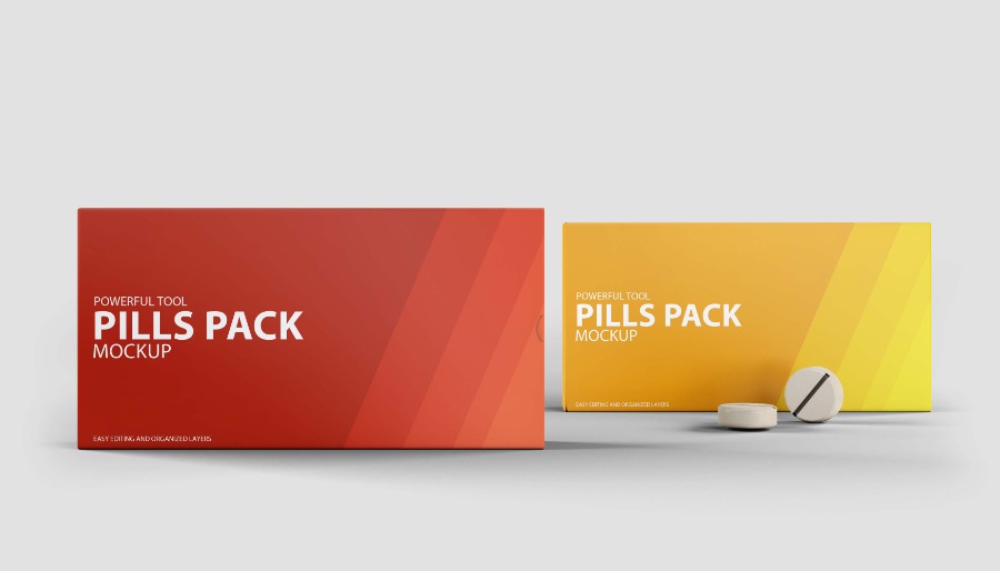 藥片膠囊ps樣機效果圖素材