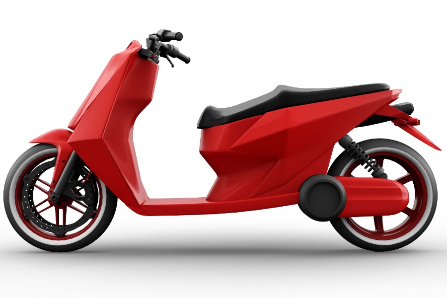 紅色電瓶車ps樣機素材