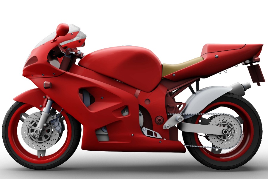 紅色機車樣機素材